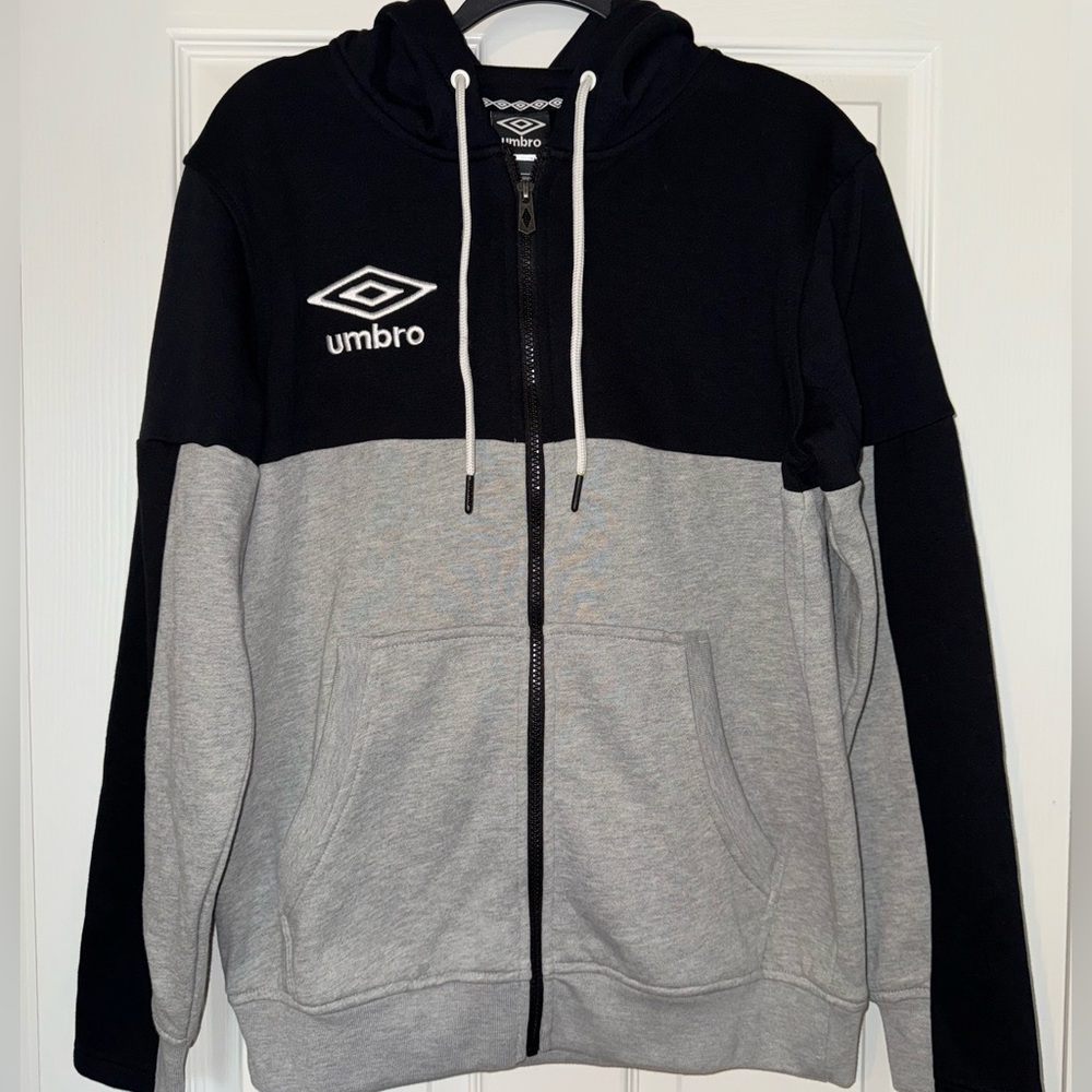 Umbro Men’s Full Zip Black & Gray Hoodie